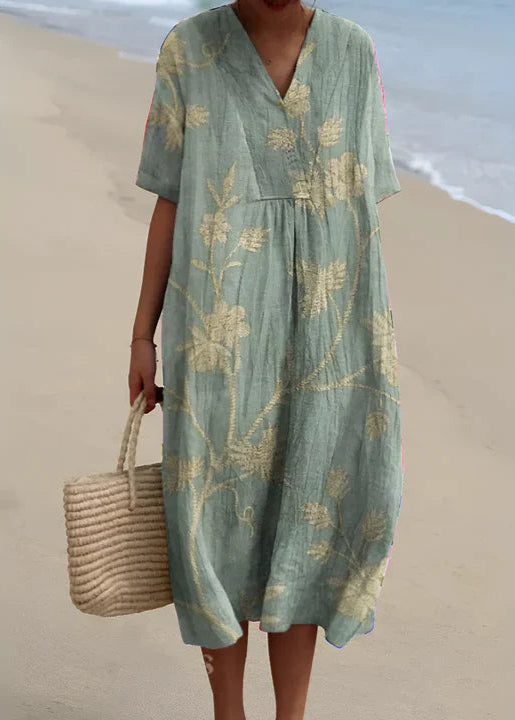 Kaftan Long Femme Manches Longues Imprimé Artisanal