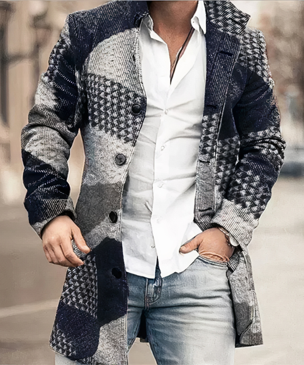 Elegáns férfi átmeneti trenchcoat