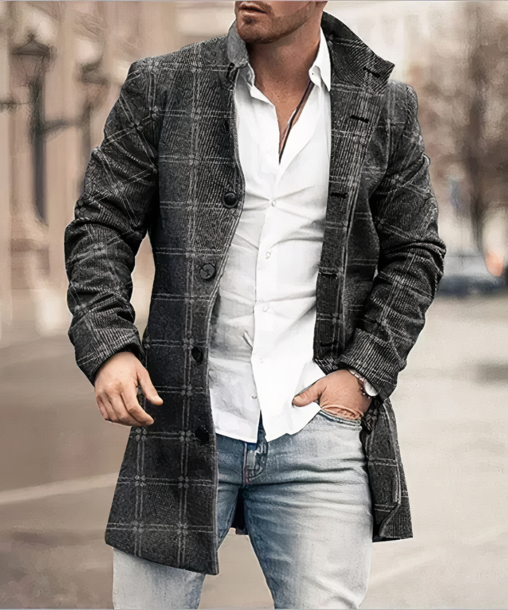 Elegáns férfi átmeneti trenchcoat