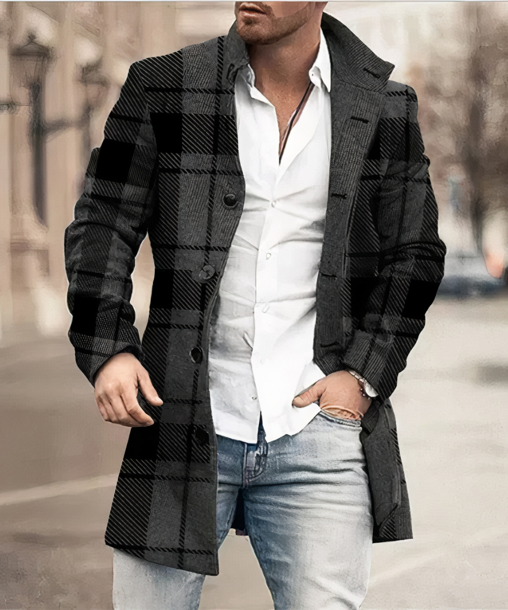 Elegáns férfi átmeneti trenchcoat