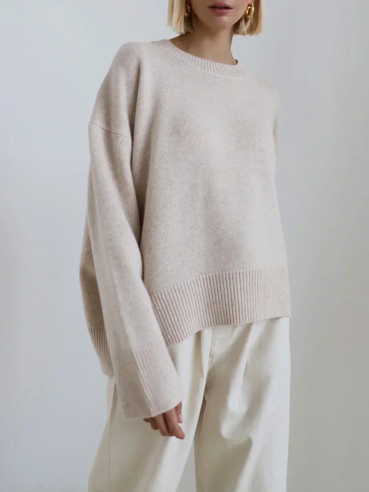 Oversized Women's Crew-Neck Pullover