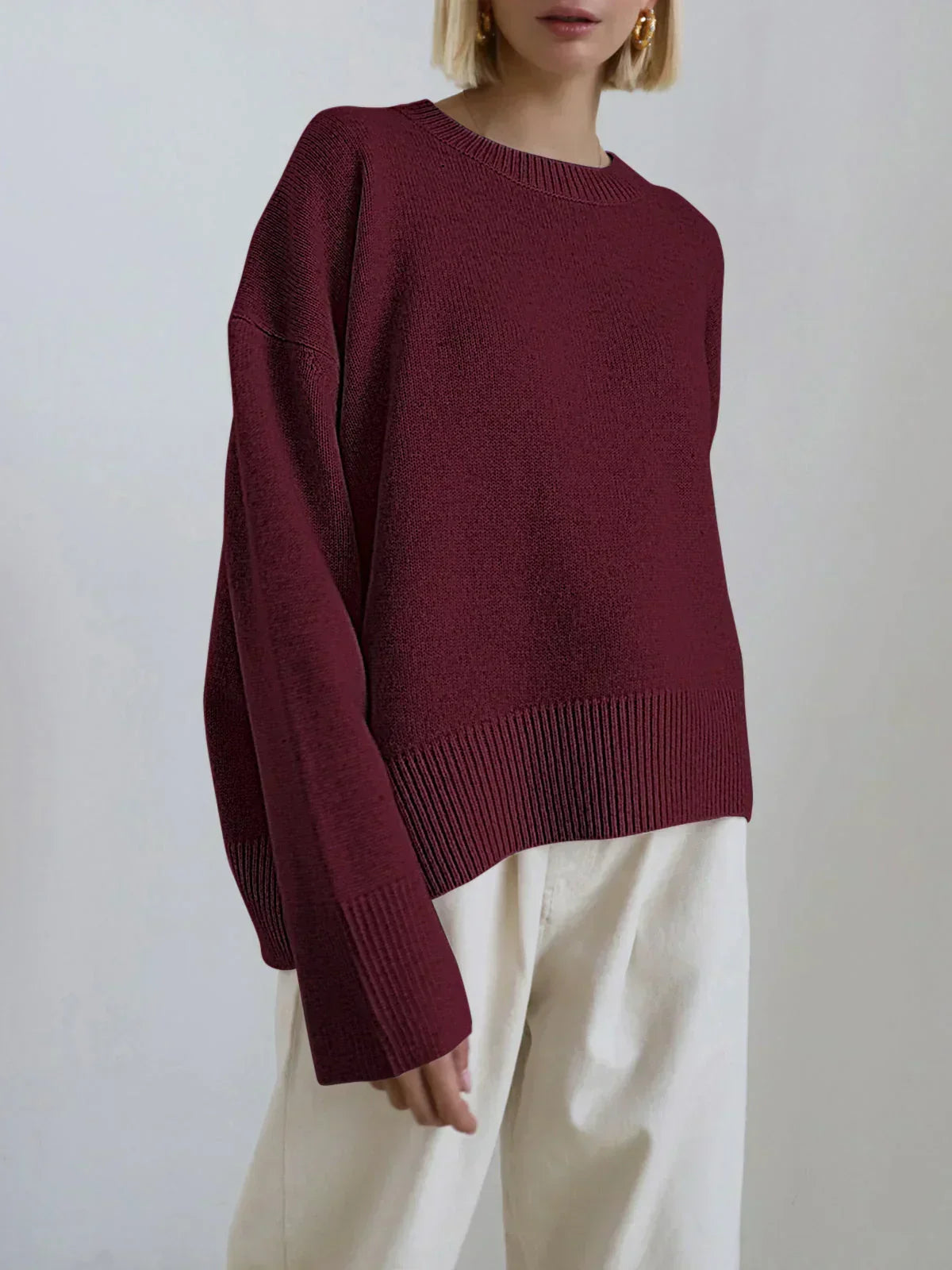 Oversized Women's Crew-Neck Pullover