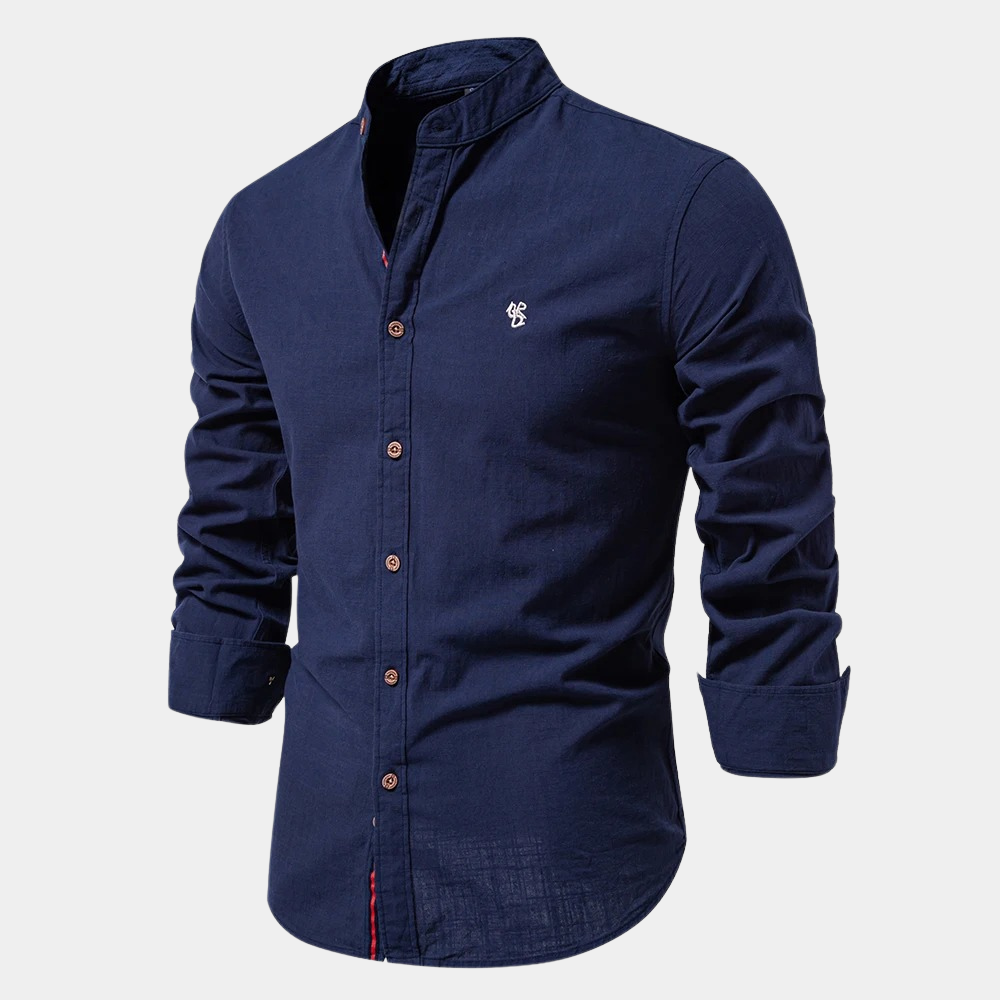 Men's Casual Mandarin Collar Shirt