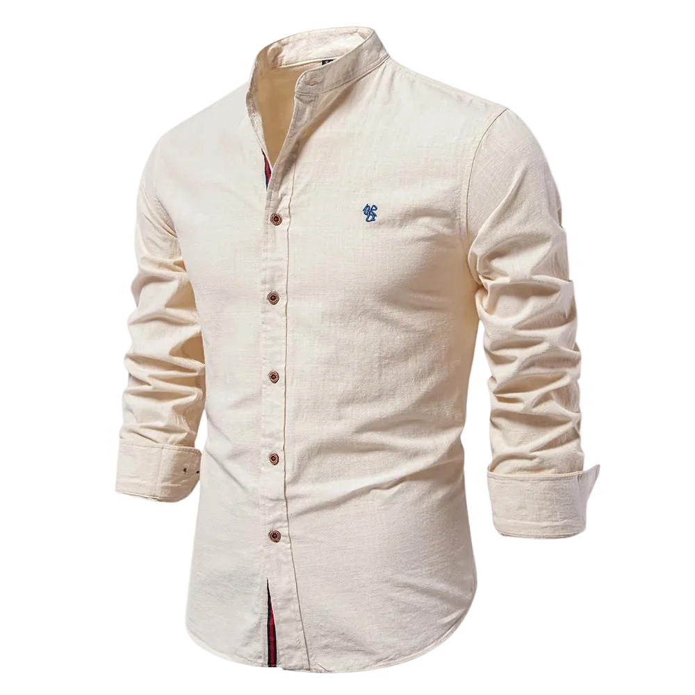 Men's Casual Mandarin Collar Shirt