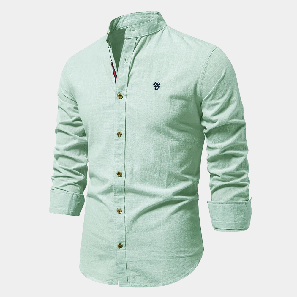 Men's Casual Mandarin Collar Shirt