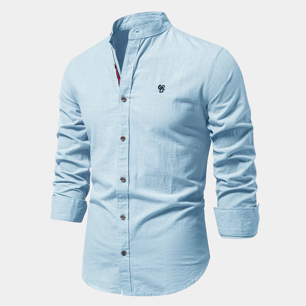 Men's Casual Mandarin Collar Shirt