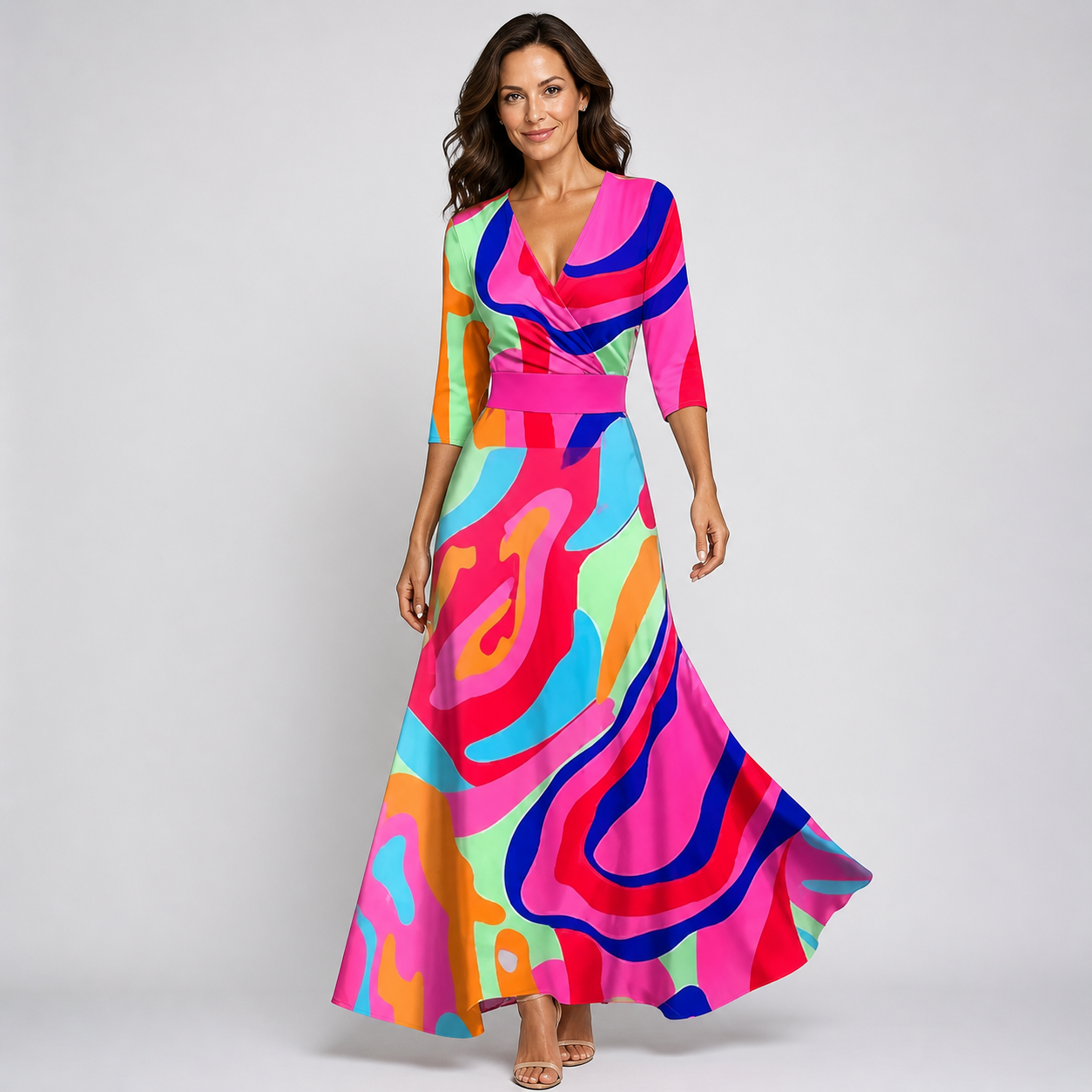 Robe Maxi Fleurie Cache-Cœur Élégance Bohème