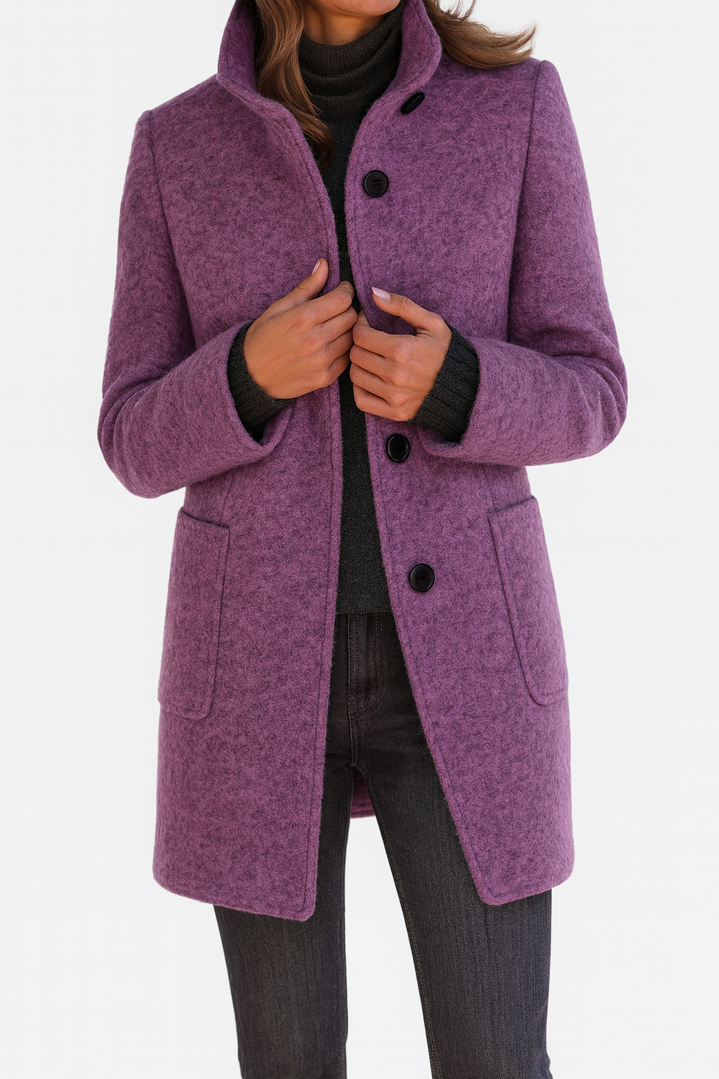 Elegant Mid-Length Women's Coat