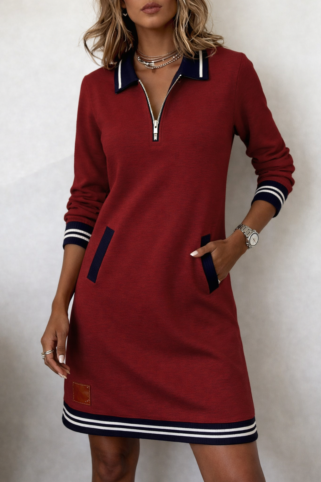 Women's Short Half-Zip Pullover Robe