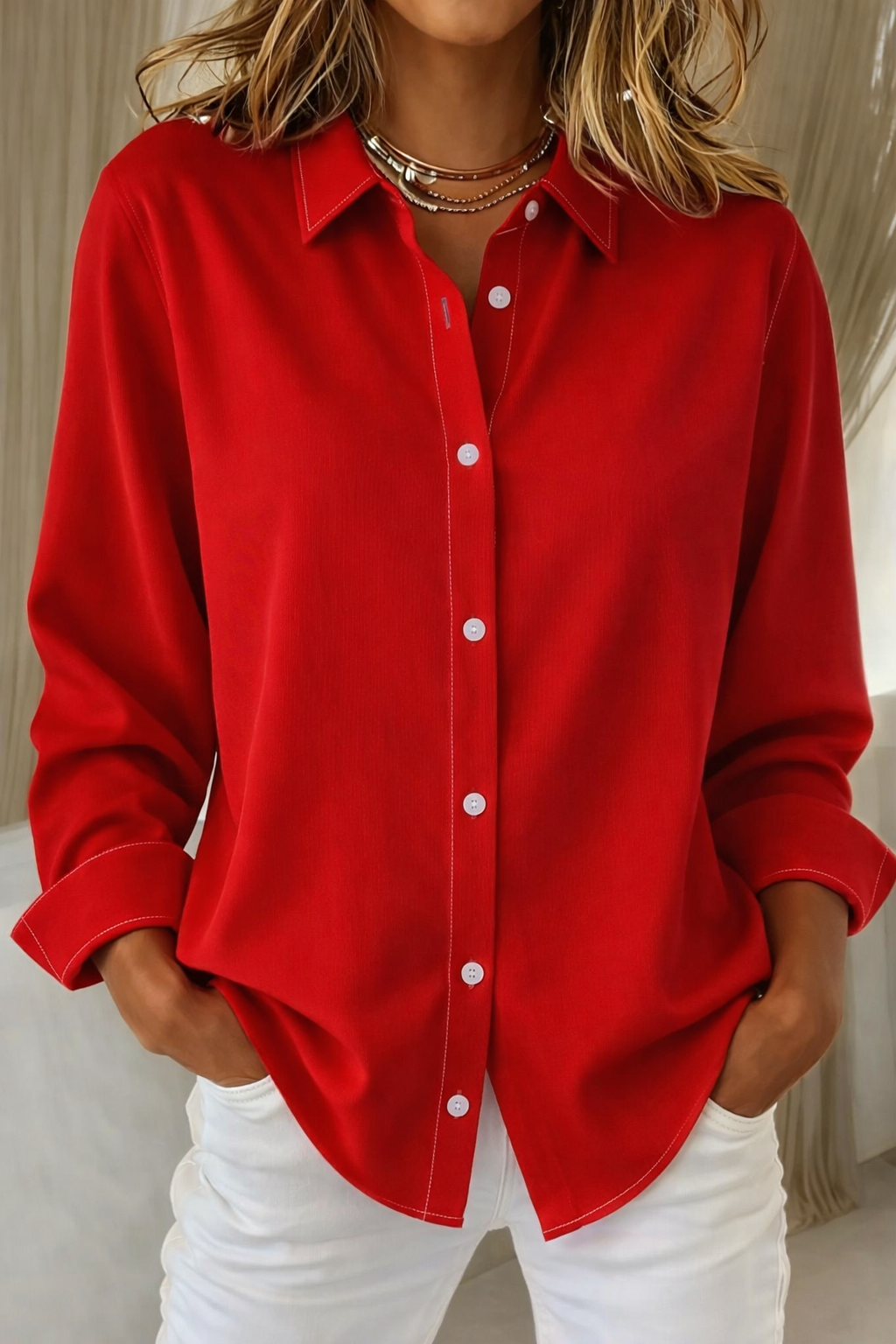 Chemise Femme Décontractée Boutonnée