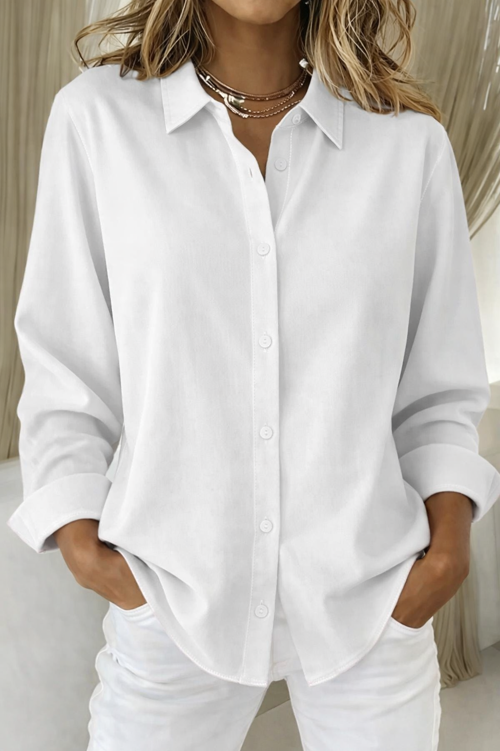 Chemise Femme Décontractée Boutonnée