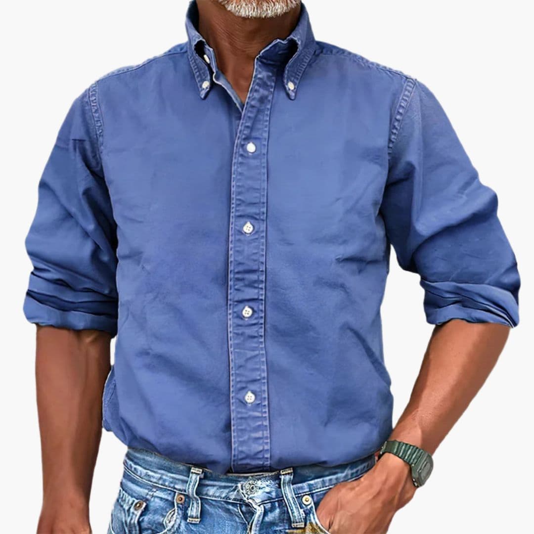 Men's faded long-sleeve shirt