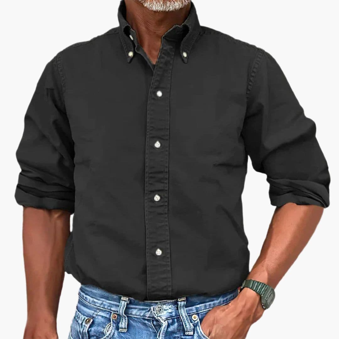 Men's faded long-sleeve shirt