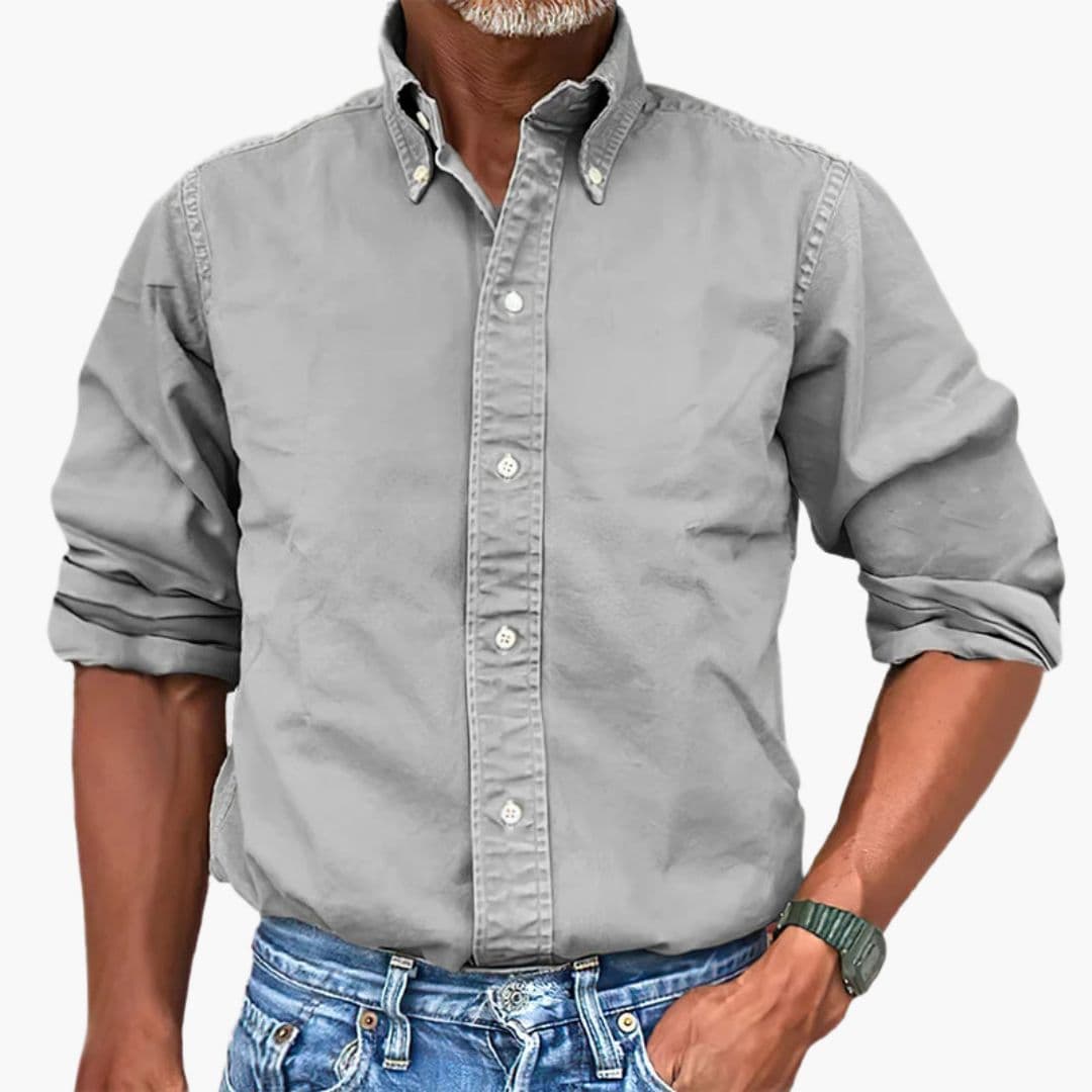 Men's faded long-sleeve shirt