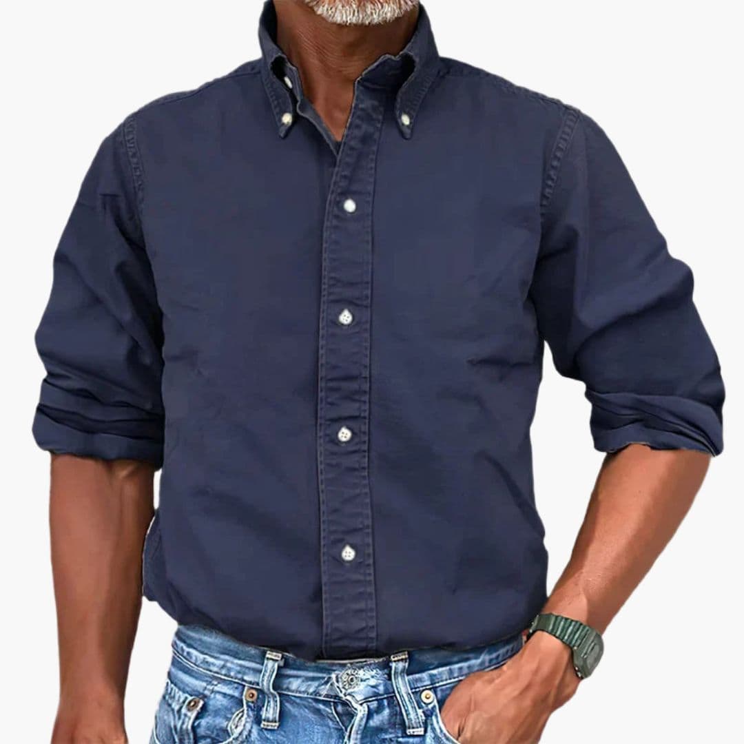 Men's faded long-sleeve shirt
