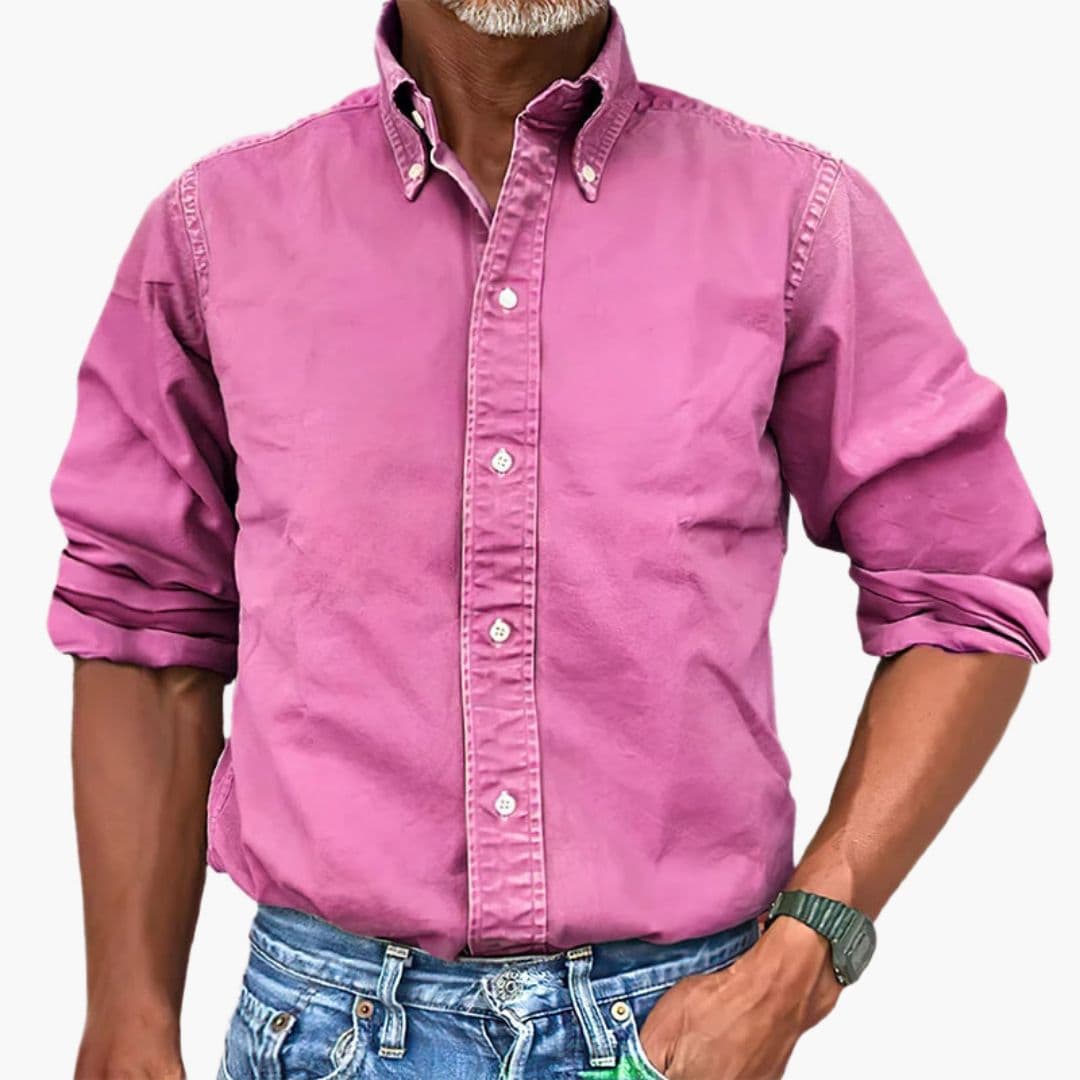 Men's faded long-sleeve shirt