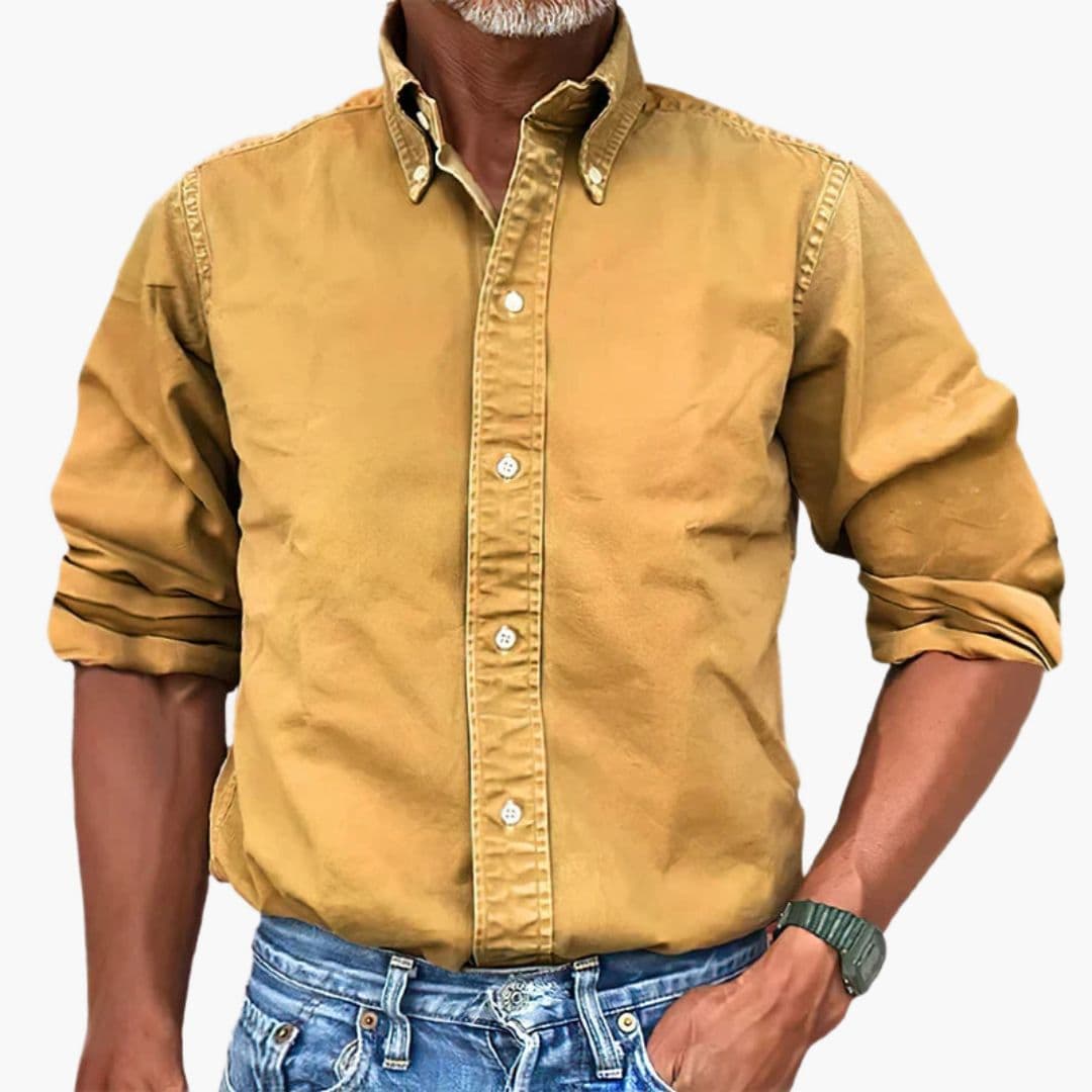 Men's faded long-sleeve shirt