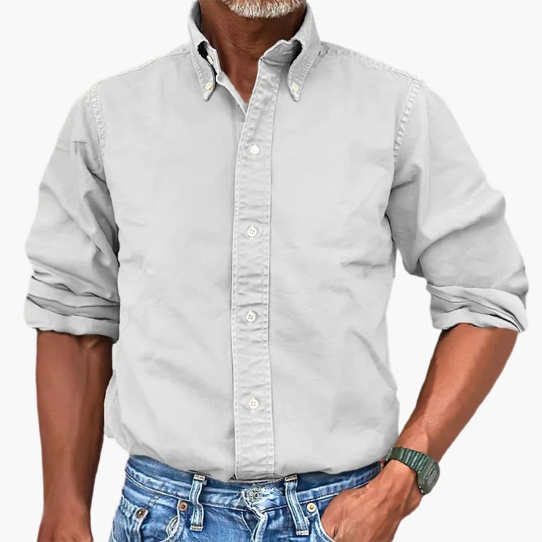 Men's faded long-sleeve shirt