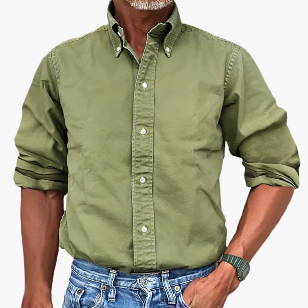 Men's faded long-sleeve shirt