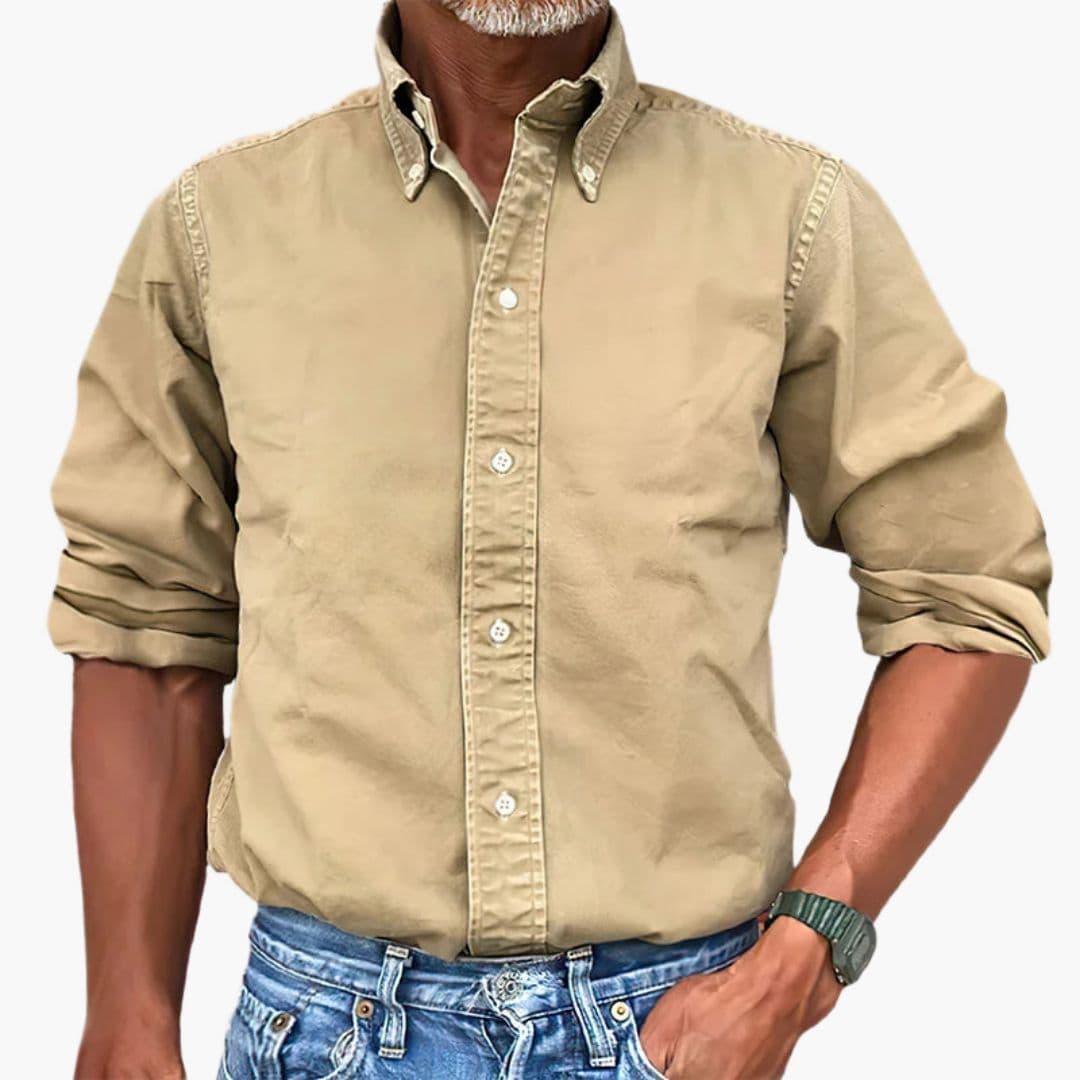 Men's faded long-sleeve shirt