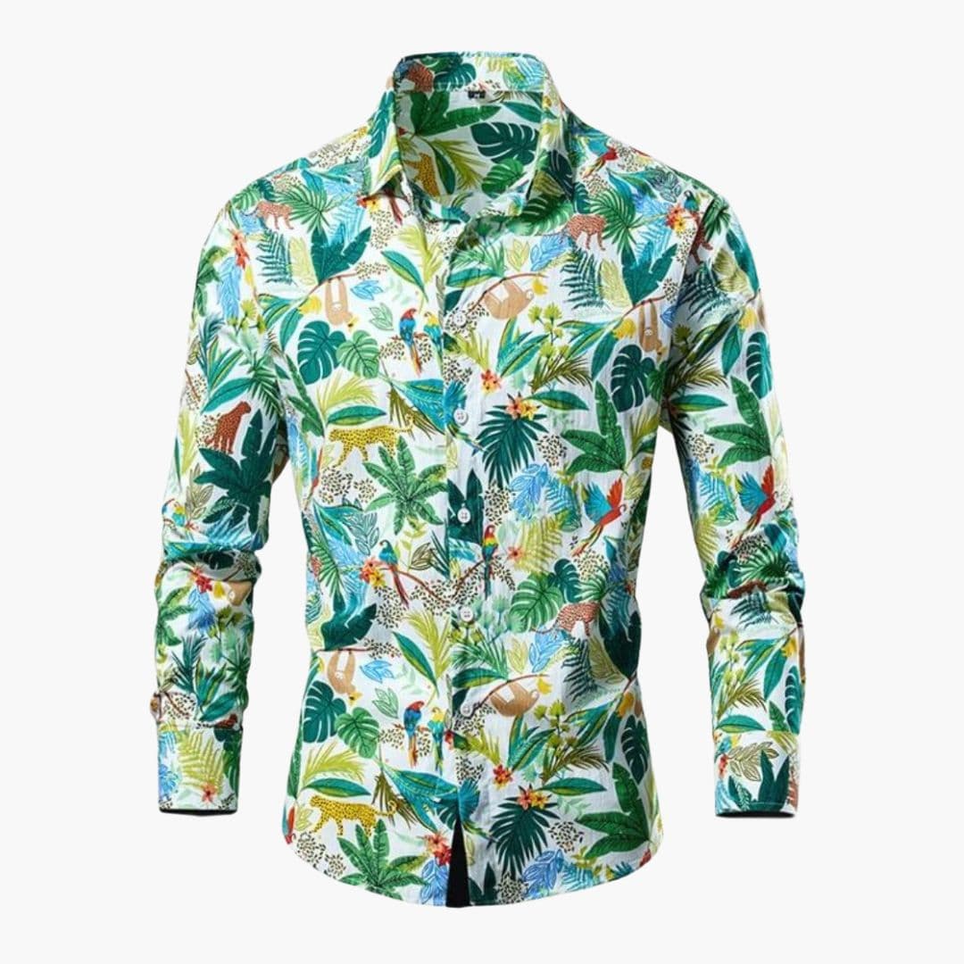 Men's Long-Sleeve Floral Shirt