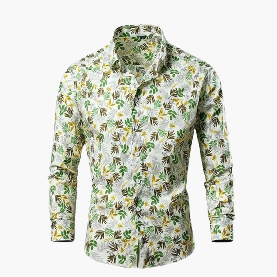 Men's Long-Sleeve Floral Shirt