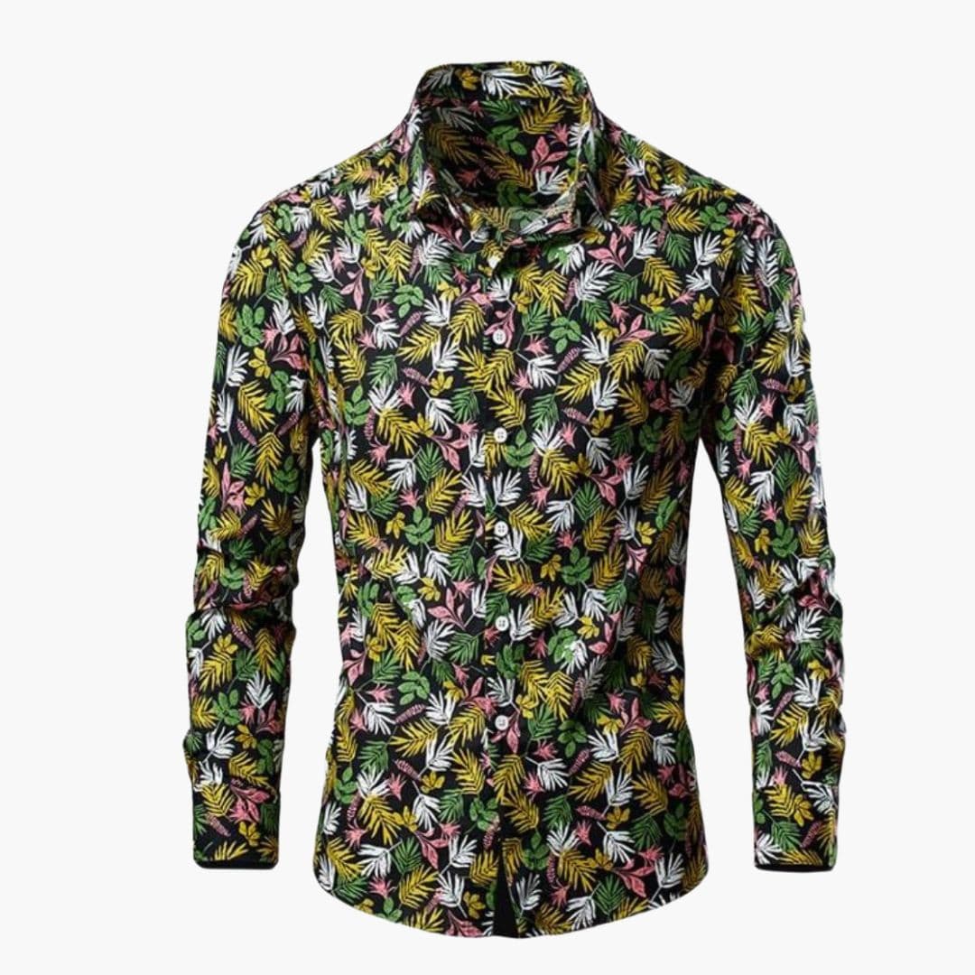 Men's Long-Sleeve Floral Shirt