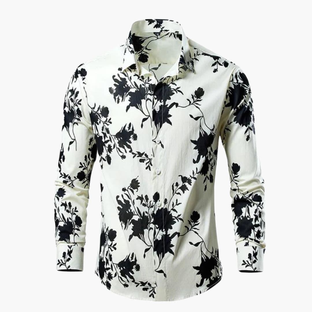 Men's Long-Sleeve Floral Shirt