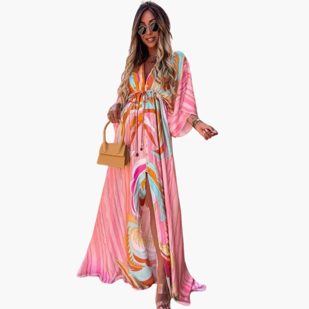 Maxi Femme Bohème Imprimée Robe Longue Fluide