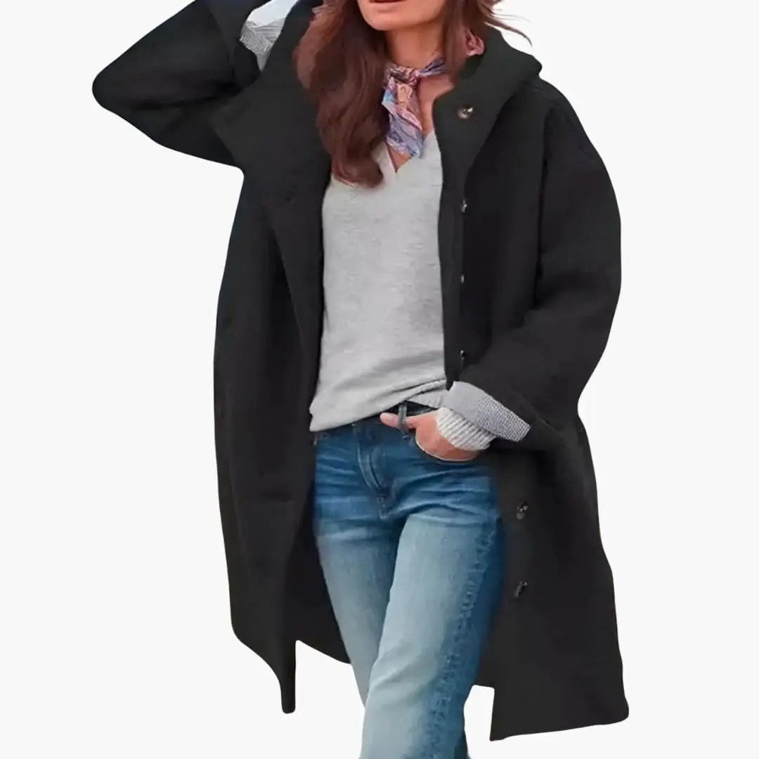 Manteau Veste Longue à Capuche Décontractée pour Femme