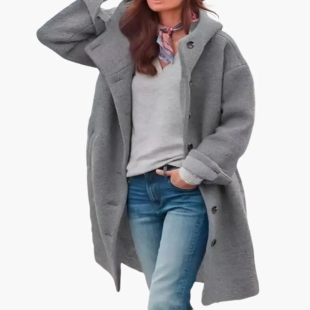 Manteau Veste Longue à Capuche Décontractée pour Femme