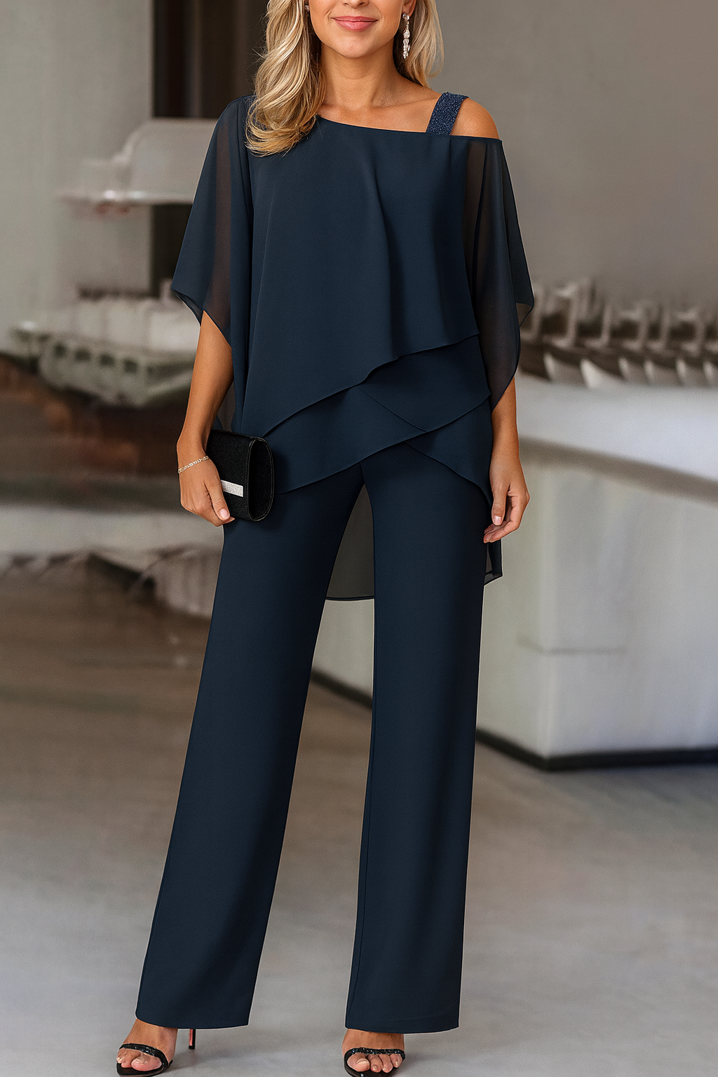 Ensemble de Soirée Femme Deux Pièces Luxueux et Élégant avec Coupe Confortable