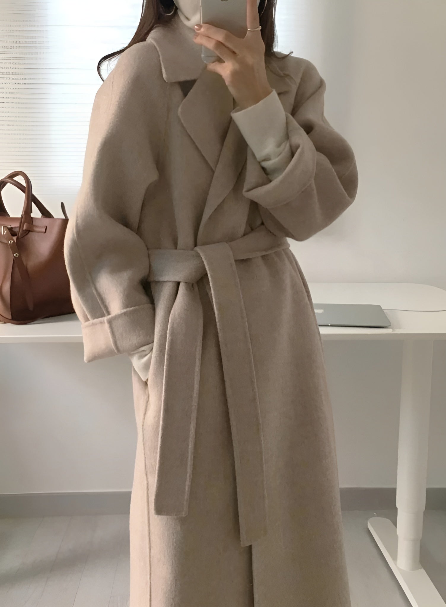 Long Women's Belted Coat