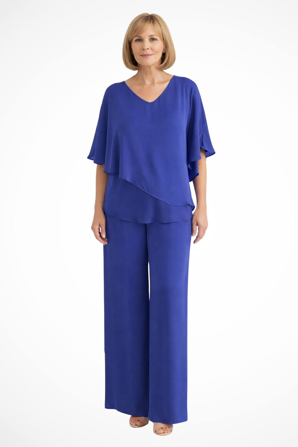 Ensemble Fluide Deux Pièces pour Femme avec Pantalon Large