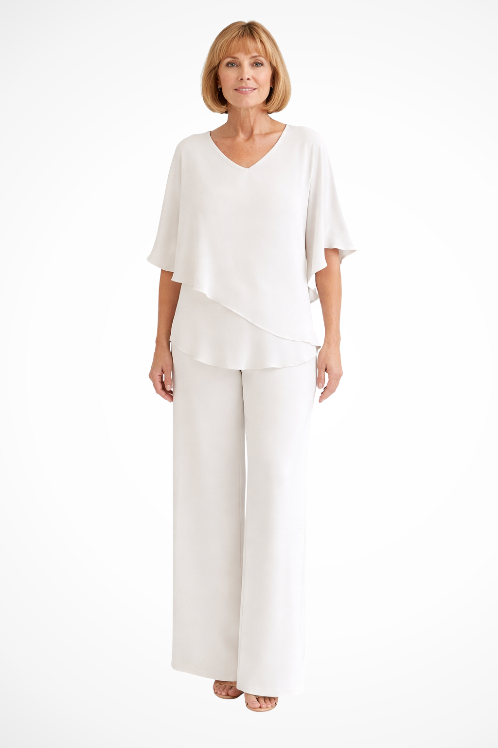 Ensemble Fluide Deux Pièces pour Femme avec Pantalon Large