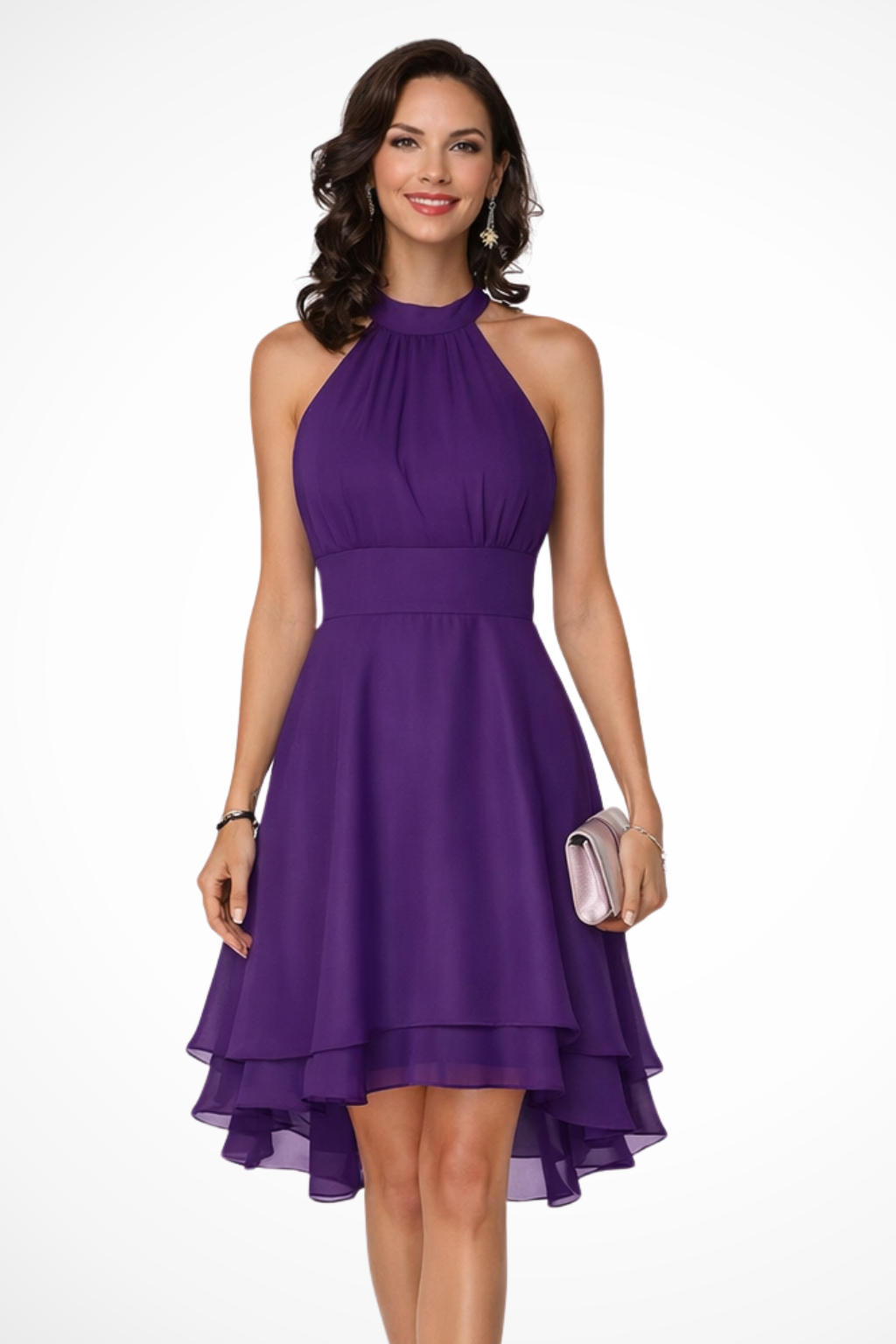 Robe Mini à Col Halter pour Femme à Volants