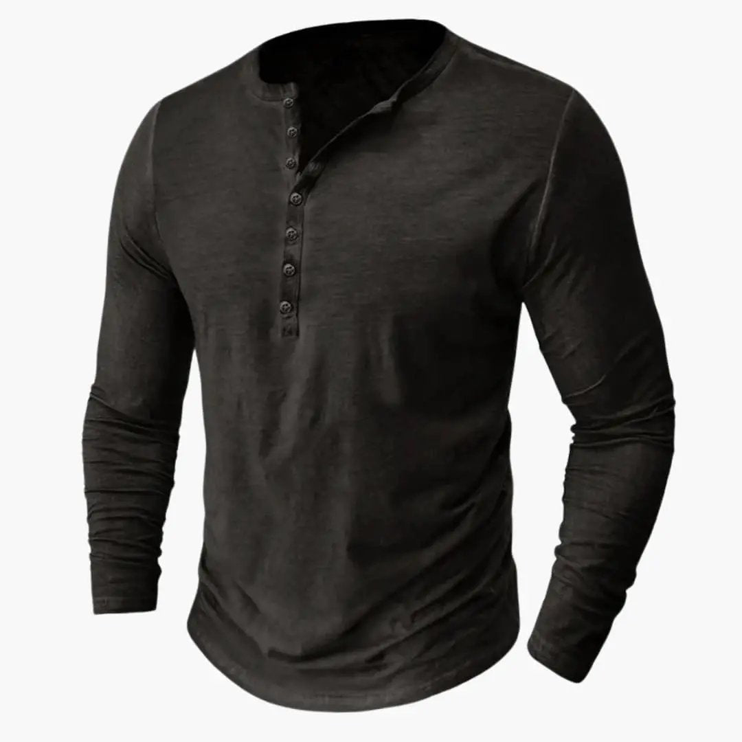 Casual Long Sleeve Henley T-Shirt for Men