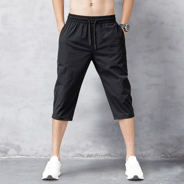 Men's long casual fit short cargo pants