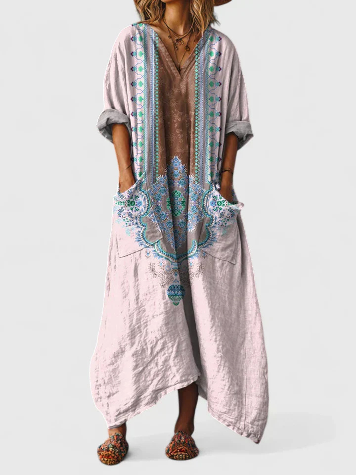 Robe longue bohème vintage pour femme, coupe oversize