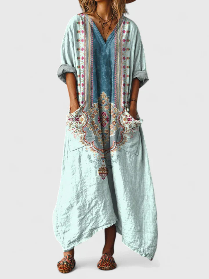Robe longue bohème vintage pour femme, coupe oversize