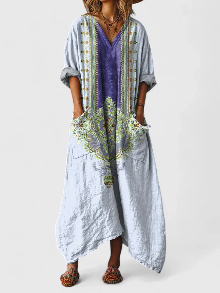 Robe longue bohème vintage pour femme, coupe oversize