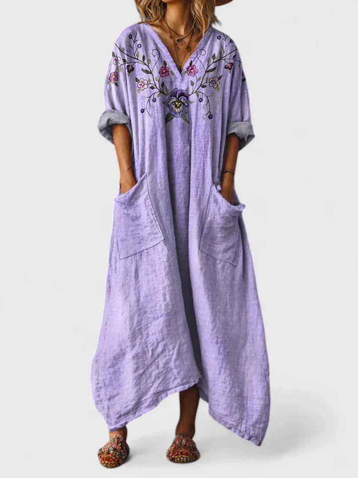 Robe longue bohème vintage pour femme, coupe oversize