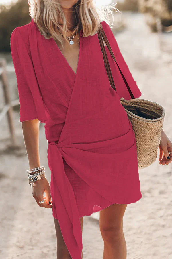 Casual Short Wrap Dress for Women