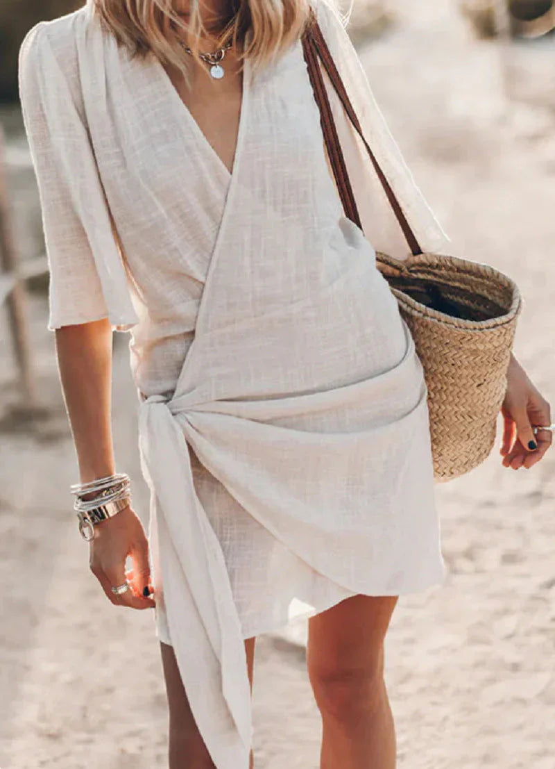 Casual Short Wrap Dress for Women