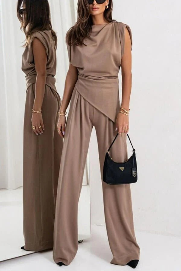 Ensemble deux pièces drapé élégant
