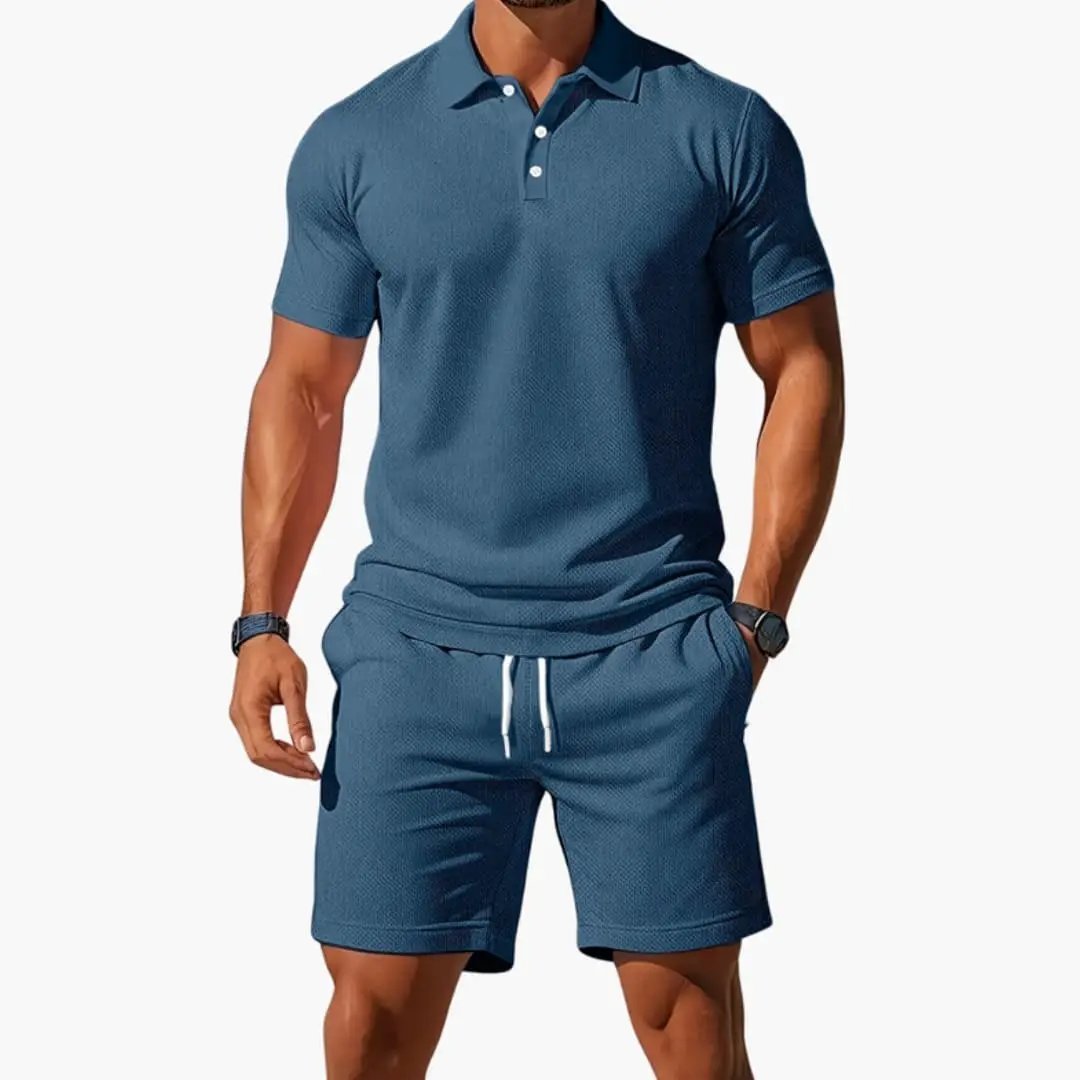 Ensemble Polo Homme et Short Tenue Décontractée Sport Chic