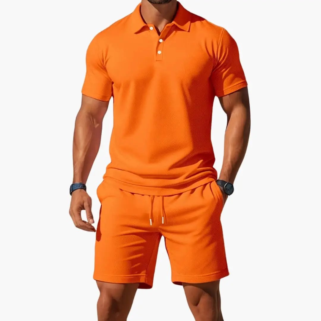 Ensemble Polo Homme et Short Tenue Décontractée Sport Chic