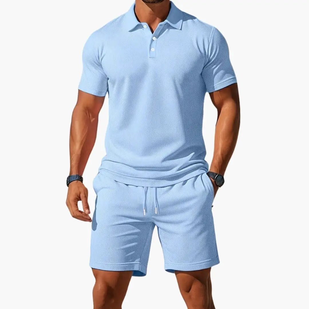 Ensemble Polo Homme et Short Tenue Décontractée Sport Chic