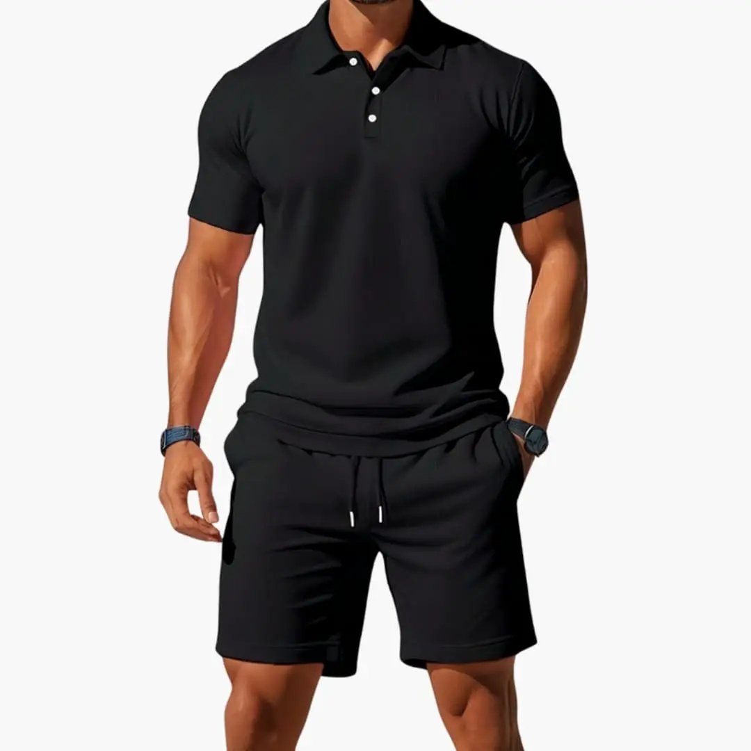 Ensemble Polo Homme et Short Tenue Décontractée Sport Chic