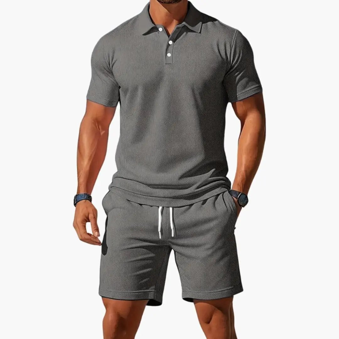 Ensemble Polo Homme et Short Tenue Décontractée Sport Chic